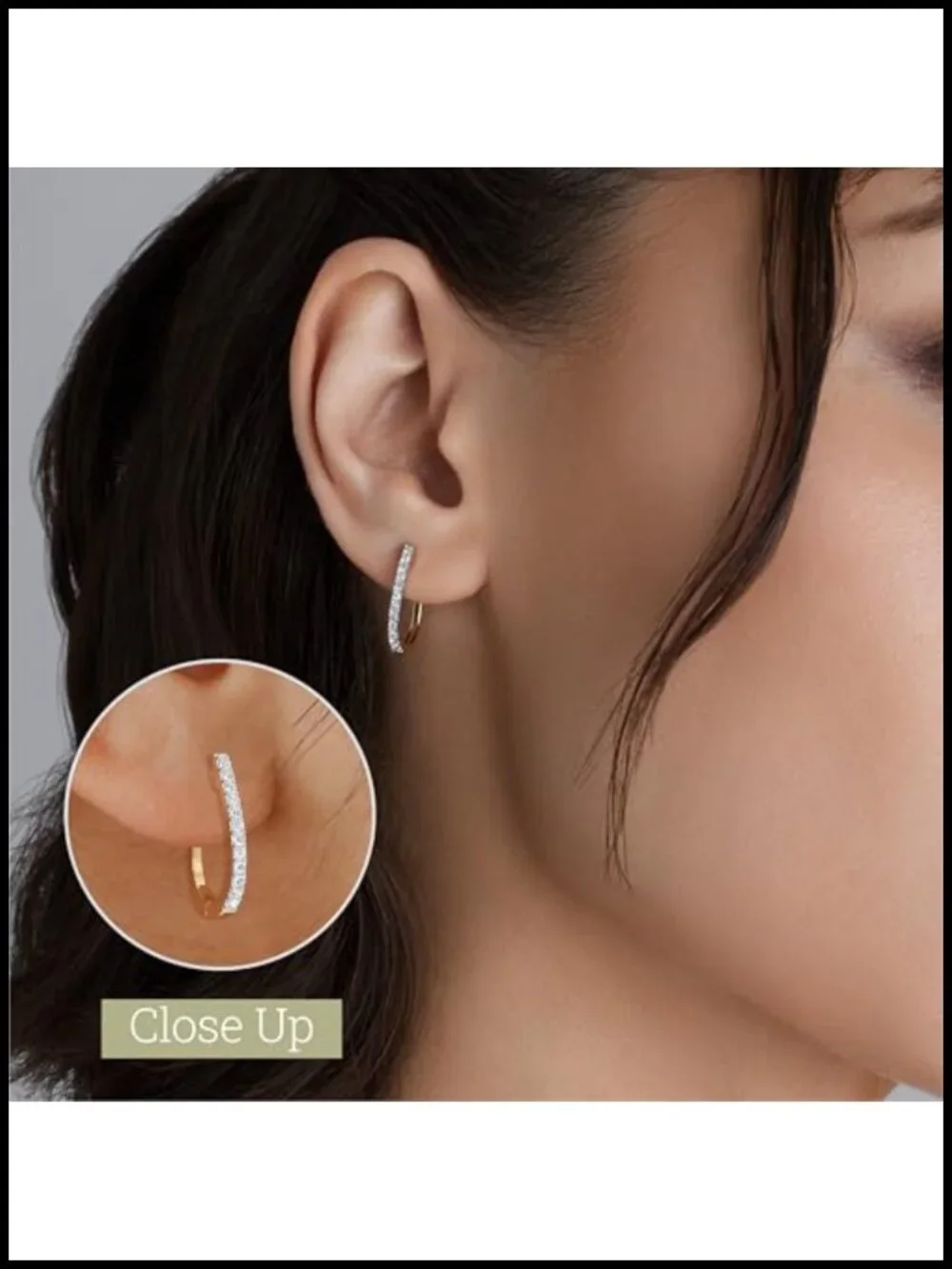 Lab-Grown Diamond Prong Set Hoop Earrings 925 Sterling Silver 14KT Gold Plated